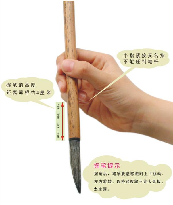 初学毛笔握笔正确姿势有几种,毛笔转笔姿势