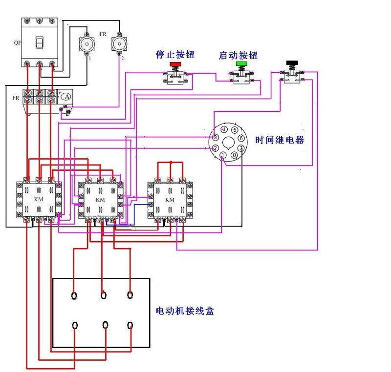 时间继电器与接触器的接线方法图,时间继电器的接线运用视频讲解