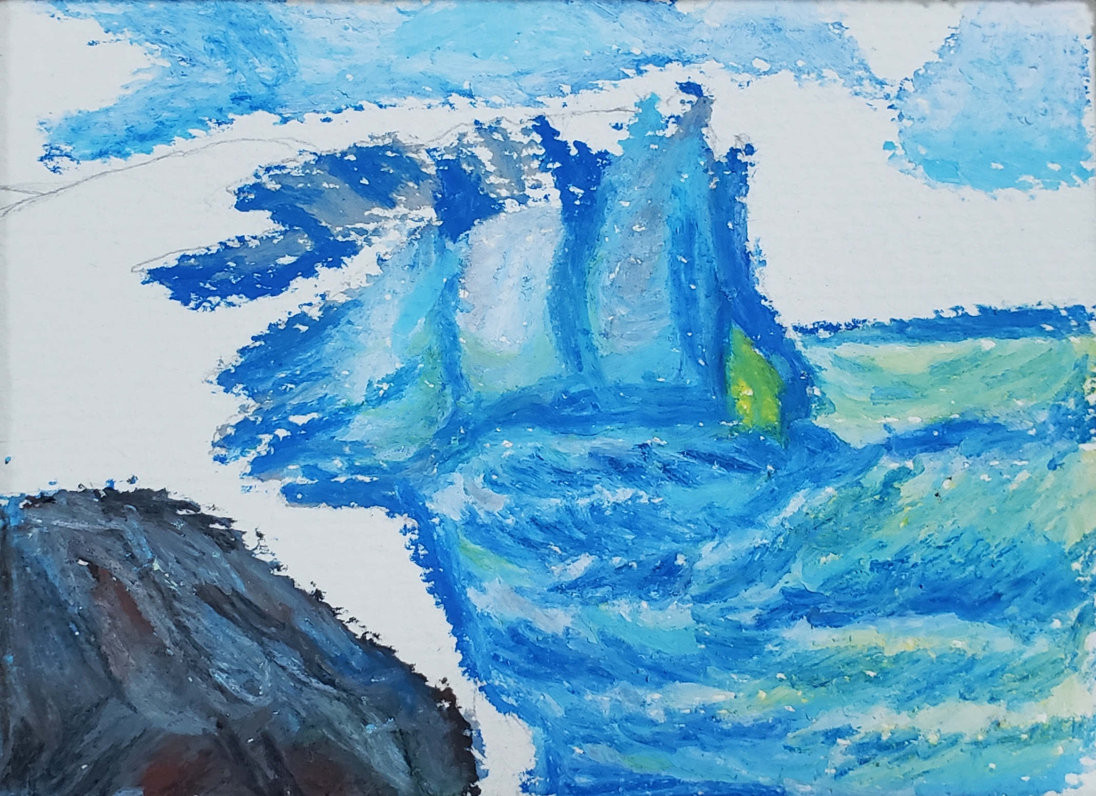 新手a5油画棒教程简单,day5树木画教学