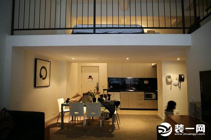 下沉复式房子装修效果图,倒复式效果图