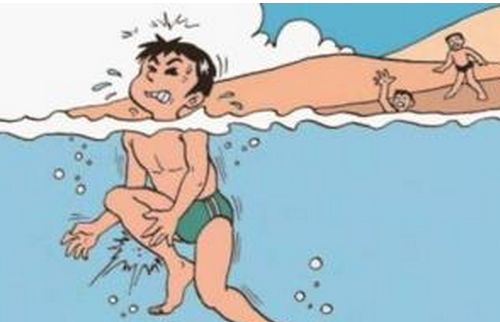 游泳腿抽筋自救小视频,游泳腿抽筋自救方法动画