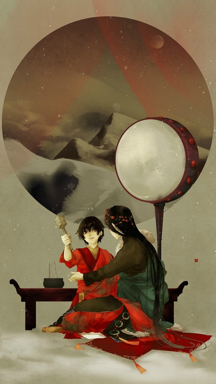 盗墓笔记水彩插画图片,盗墓笔记竹子壁纸