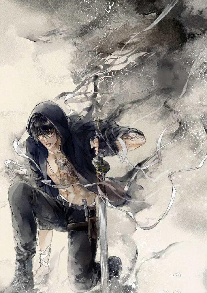 盗墓笔记水彩插画图片,盗墓笔记竹子壁纸