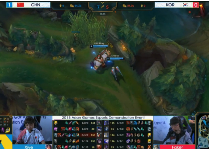 LOL亚运决赛：中韩放手一搏，Faker加李奥登场演绎绝地翻盘！