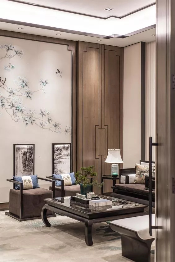 30款新中式背景墙设计案例欣赏,复古背景墙素材大全