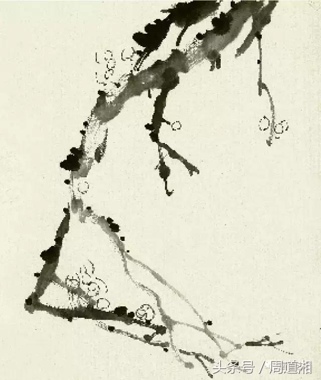 梅花花朵的国画画法视频,大写意梅花枝干国画画法