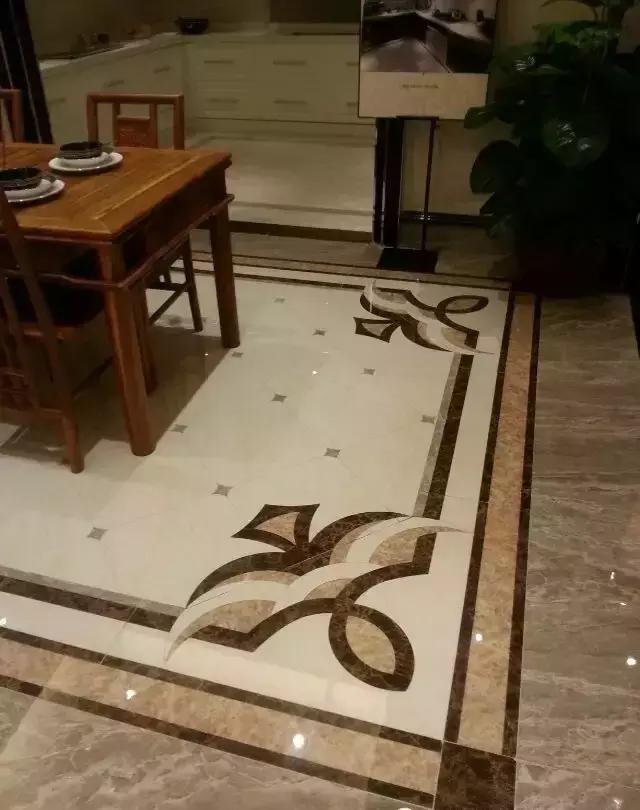 大理石水刀拼花客厅效果图,让人惊艳的水刀拼花图集