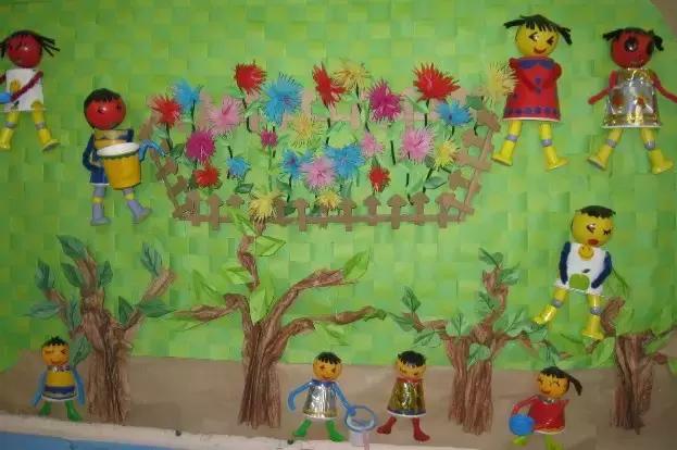 幼儿园环创墙面布置简单大气2022,幼儿园大班益智区墙面手工作品