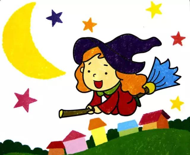 儿童油画棒画原创高清素材,儿童油画棒画素材