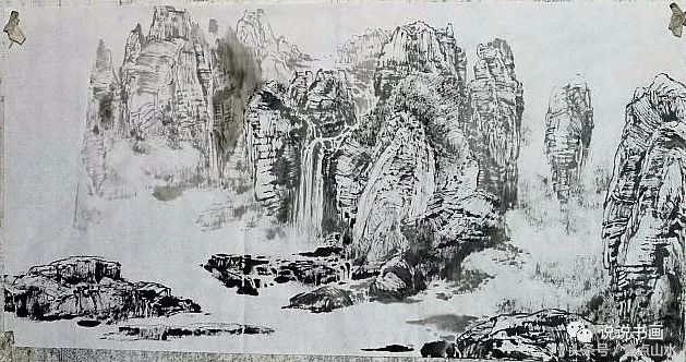 完整山水画绘画过程,各种山水画的基本画法