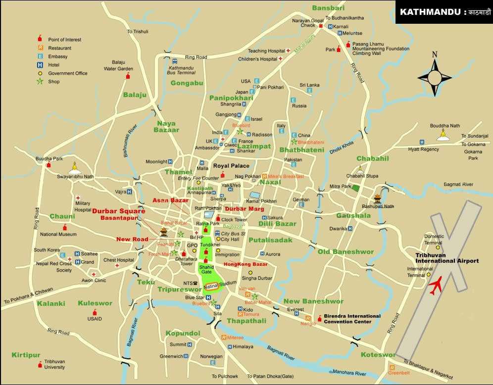 尼泊尔首都加德满都旅游景点攻略,尼泊尔首都加德满都地图