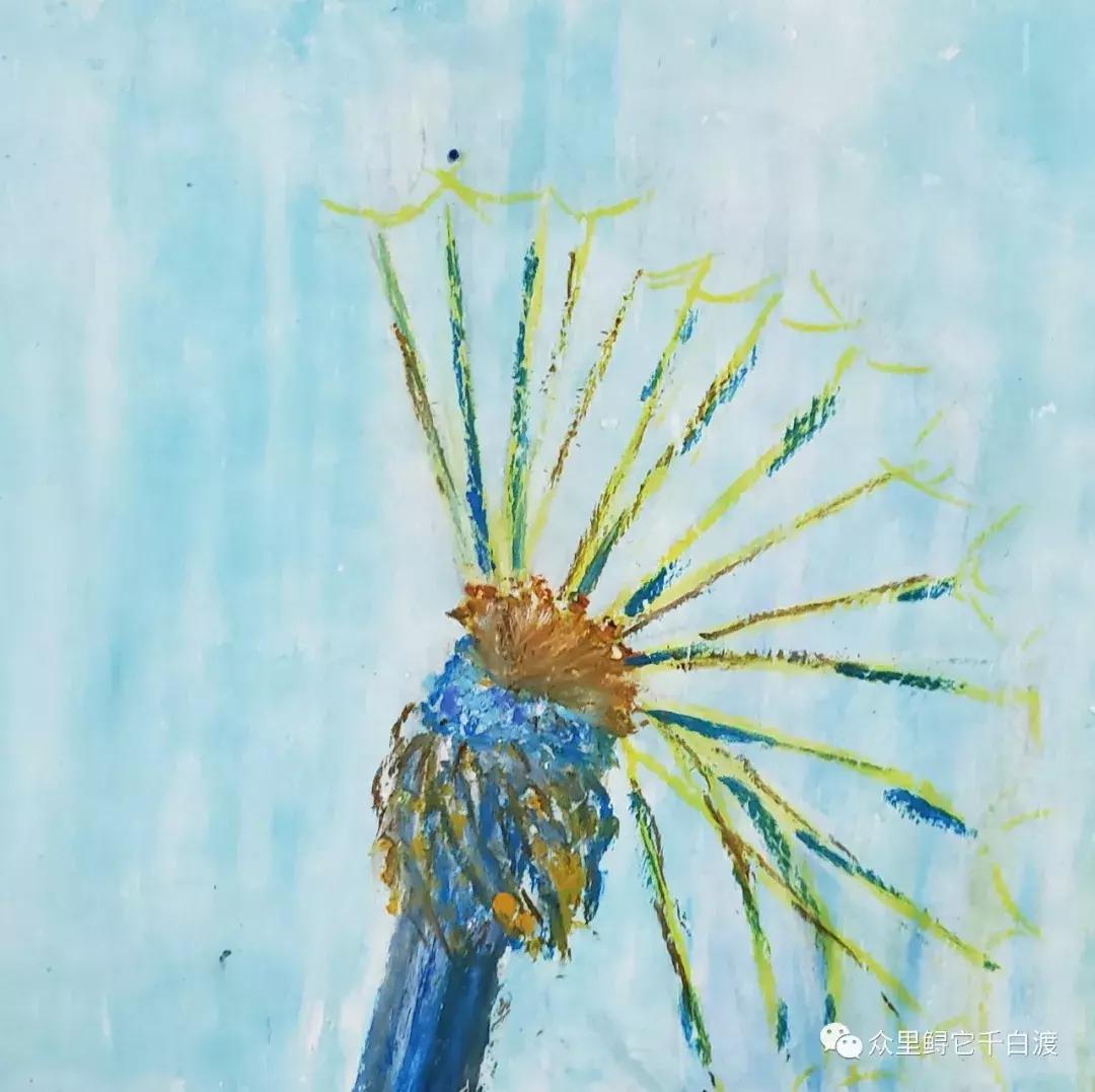 油画棒蒲公英教程简单图,圣诞油画棒教程