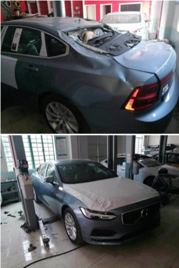 偶遇6台奔驰运损车,沃尔沃s90事故修复二手车出售