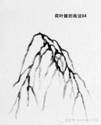 山水画斧劈皴山石画法,阿金山水画技法山石画法