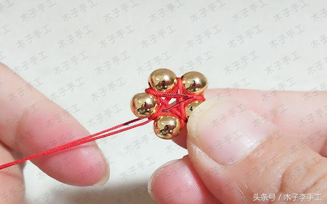 用金珠子编的项链绳,用绳子串的黄金项链