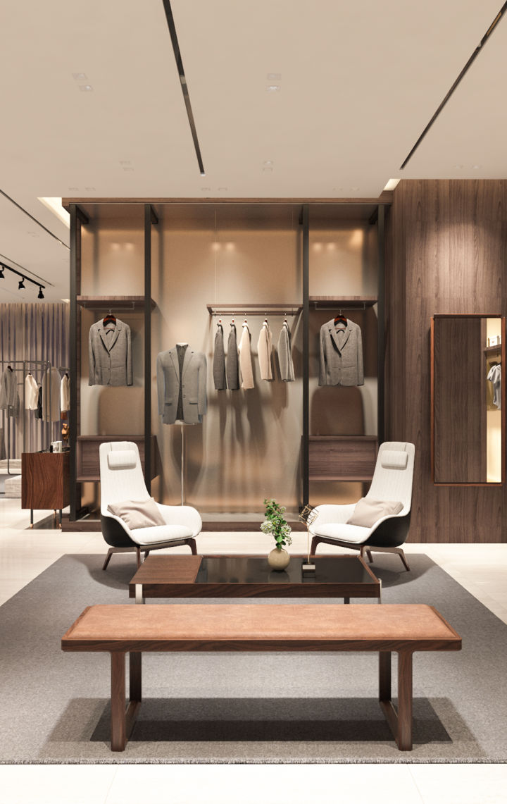 商场高端服装店设计,有设计感的服装店店铺
