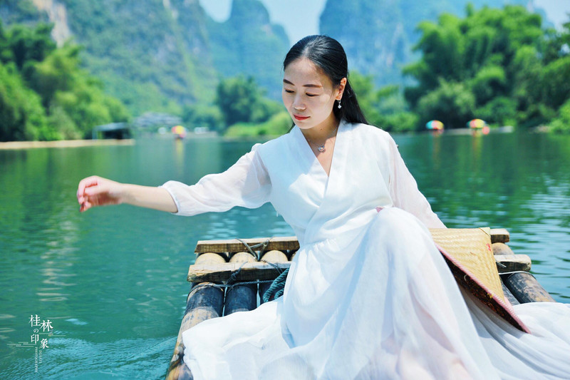 桂林阳朔遇龙河竹筏漂流,桂林阳朔遇龙河竹筏漂流路段