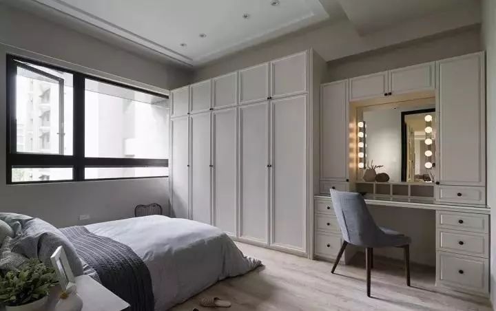 小户型榻榻米书桌衣柜一体轻奢,小户型书桌柜一体