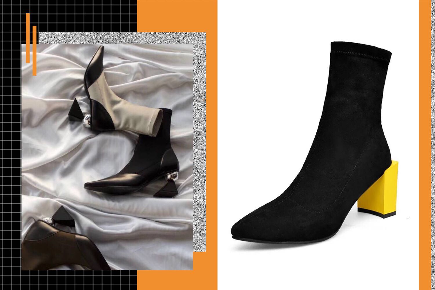 袜靴搭配示范女,长筒袜靴高级搭配