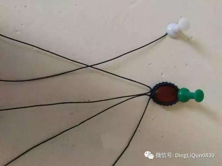 绳编宝石吊坠教程,石头吊坠穿珠子编绳教程