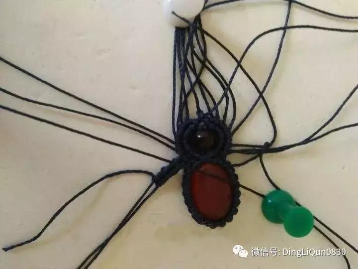 绳编宝石吊坠教程,石头吊坠穿珠子编绳教程