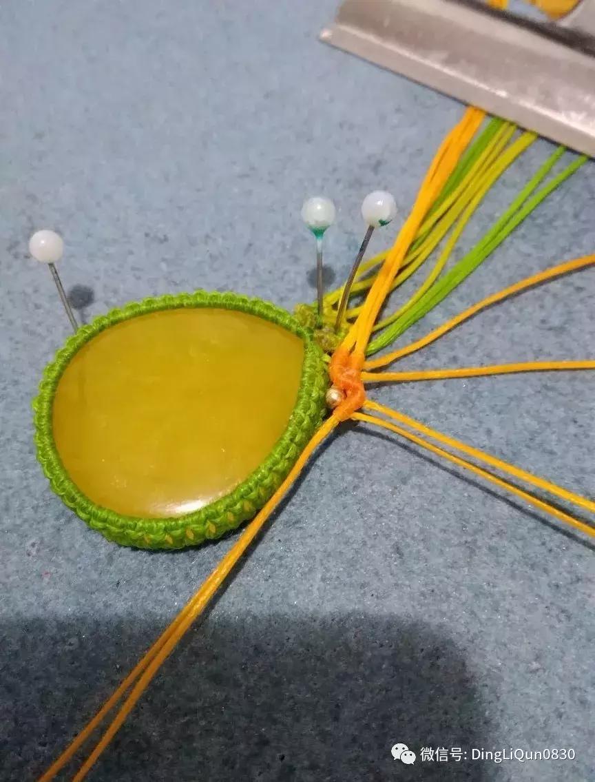 绳编宝石吊坠教程,石头吊坠穿珠子编绳教程