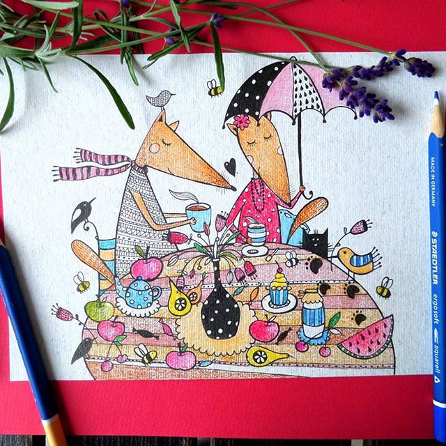 超漂亮的彩铅画,哈利波特彩铅手绘简单插画