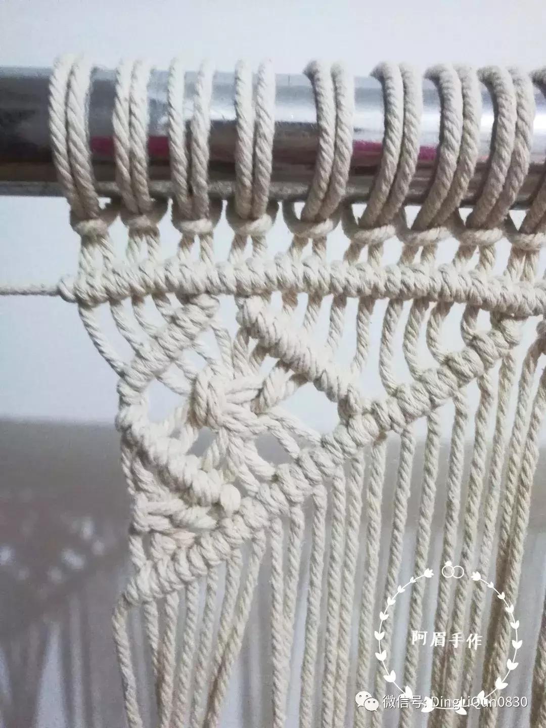 棉线手编吊灯罩教程,绳编灯罩教程