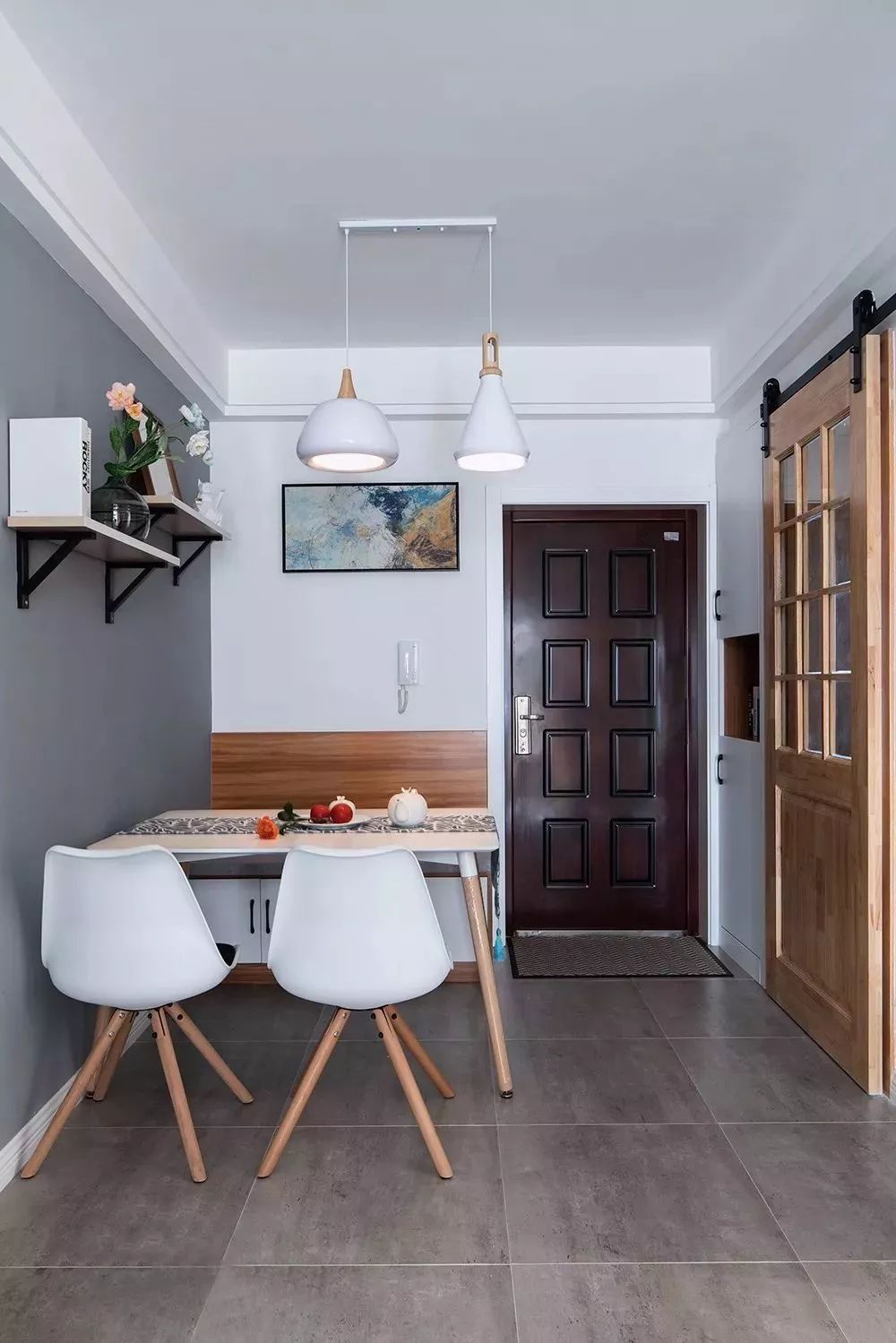 灰色哑光地砖800*800铺贴效果,暖灰色地砖装修效果图现代简约