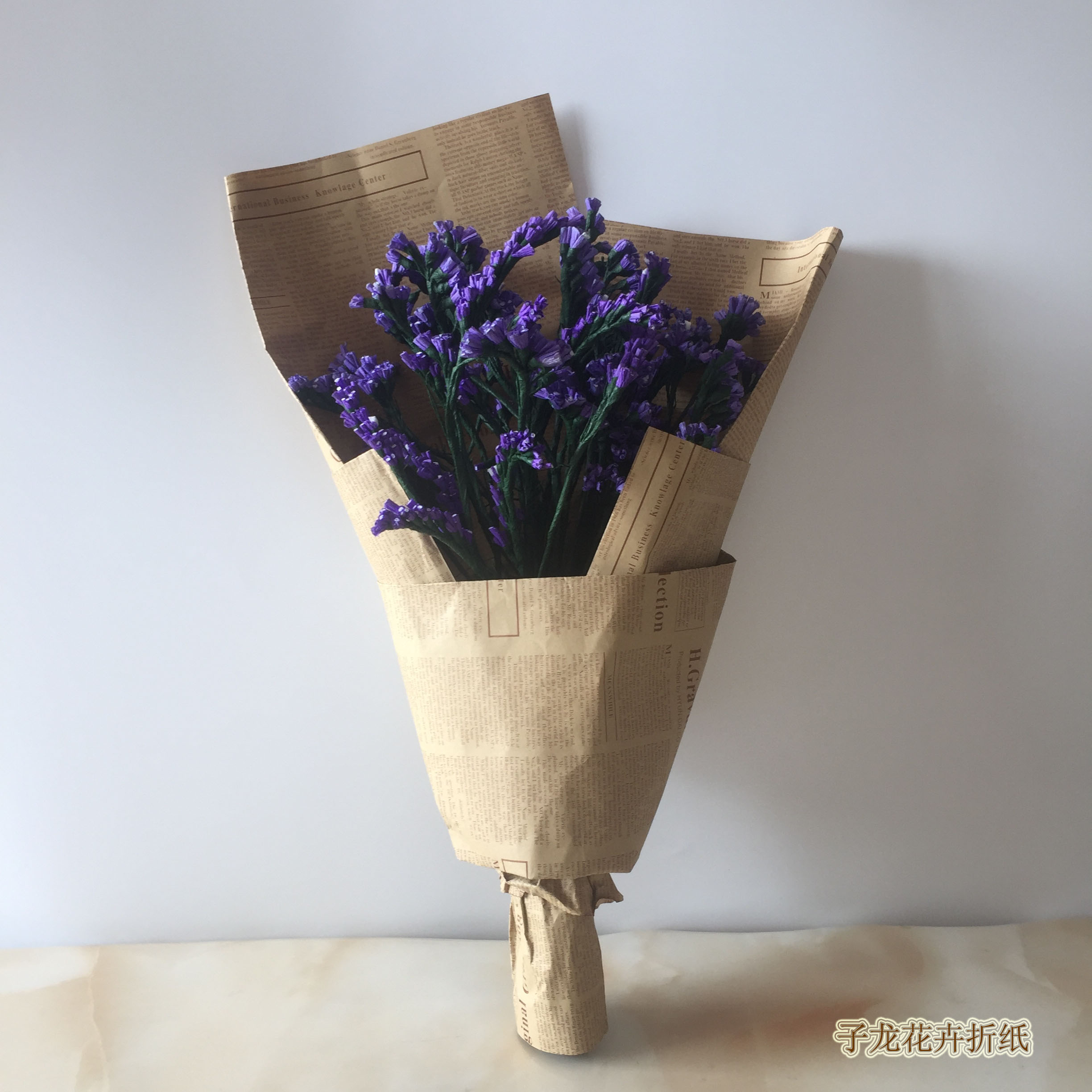 折纸花束教程简单,勿忘我皱纹纸花朵做法大全