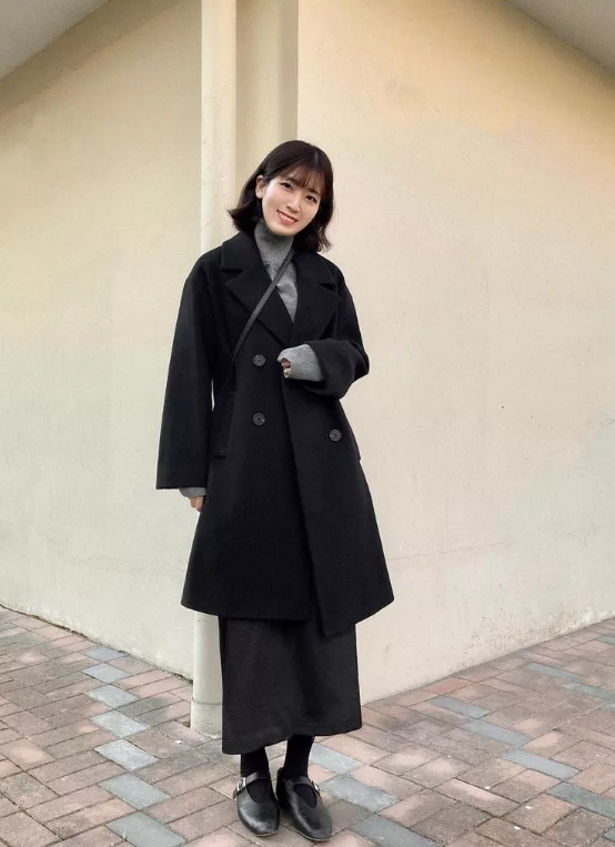 外套裙子早春最潮穿搭,韩国冬穿搭街拍裙子