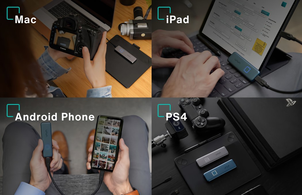 超智设备-带有指纹传感器的便携式SSD将使您取消云存储