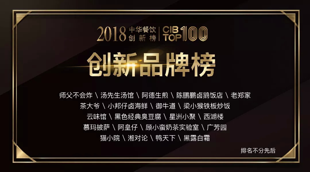 2022中国餐饮创新榜top100,中华餐饮创新榜含金量怎么样