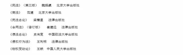 北京大学法学考研参考书目,北京大学民商法考研科目