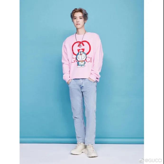 gucci哆啦a梦联名卫衣雾霾蓝 (哆啦a梦gucci倪妮)