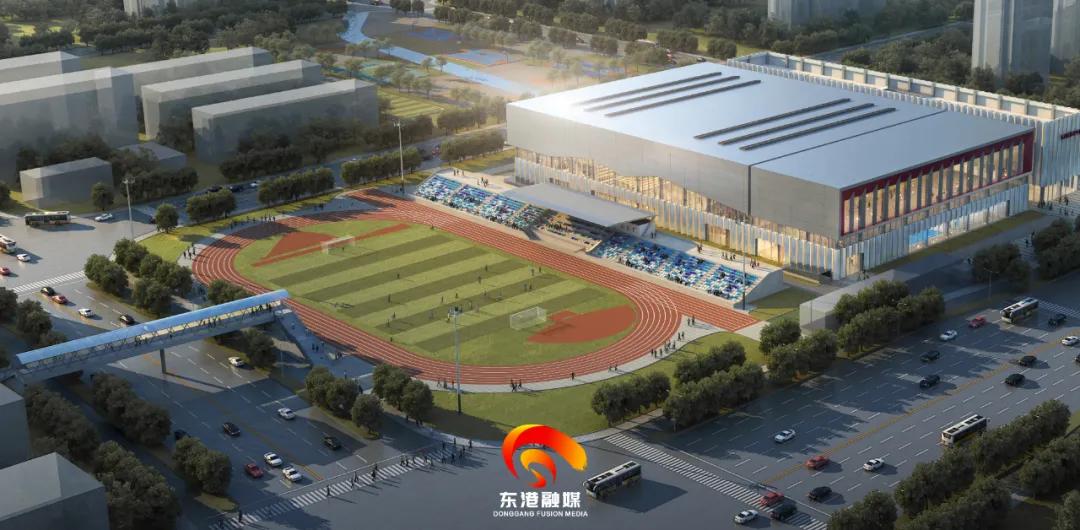 东港体育中心里面介绍,日照市东港区体育中心项目效果图