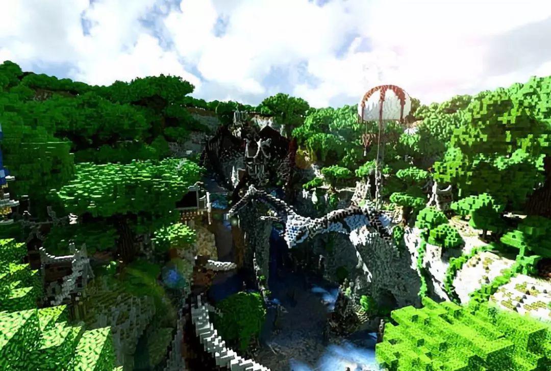 《我的世界》创世神造物现场用方块造弯曲地形技术力惊人