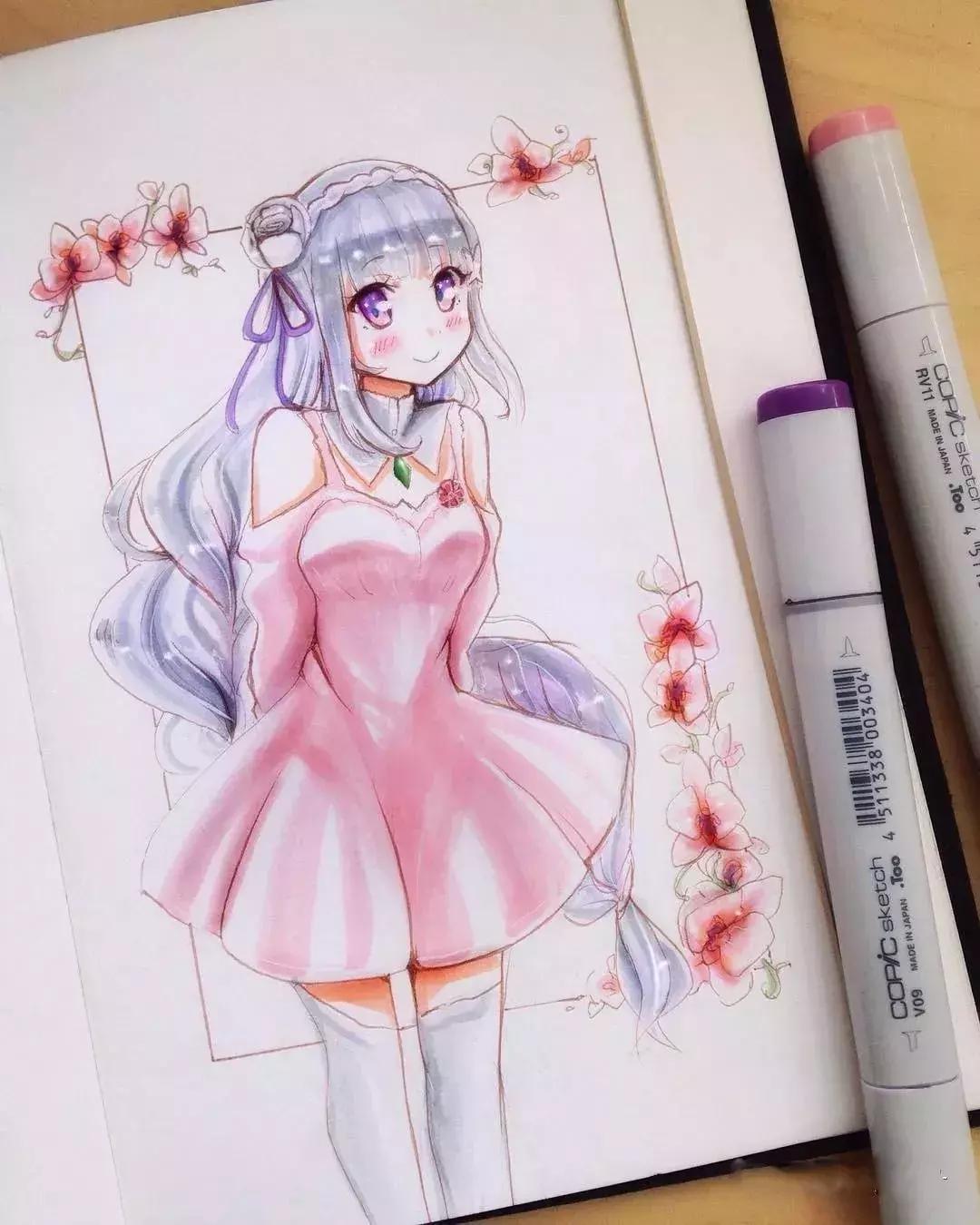 可爱动漫人物手绘马克笔,马克笔好看的动漫人物