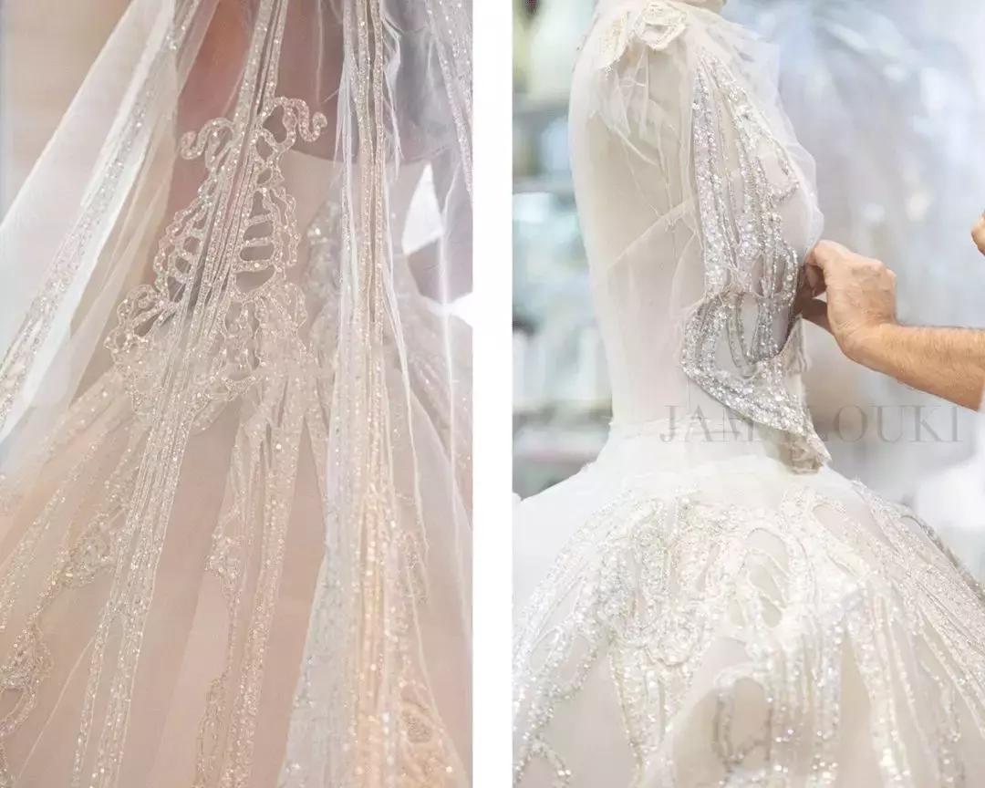 15万颗施华洛世奇水晶,eliesaab婚纱