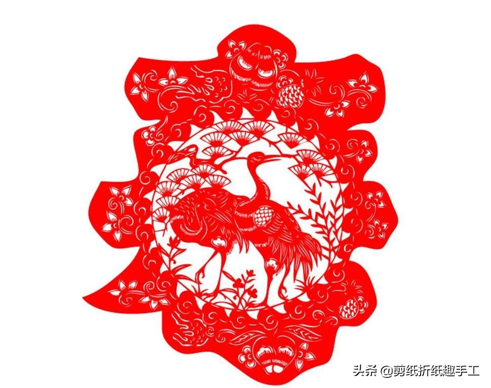 剪纸松鹤延年横幅,获奖剪纸松鹤延年