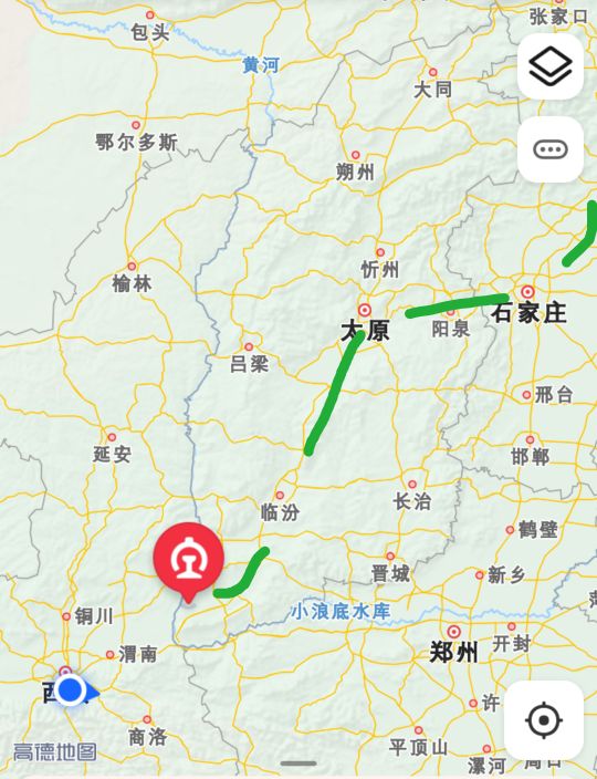 西安途经山西回北京高速,西安经太原到北京