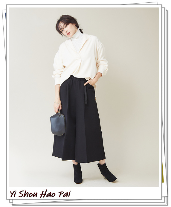 到脚踝的阔腿裤子搭配什么鞋子,米白九分阔腿裤如何搭配上衣