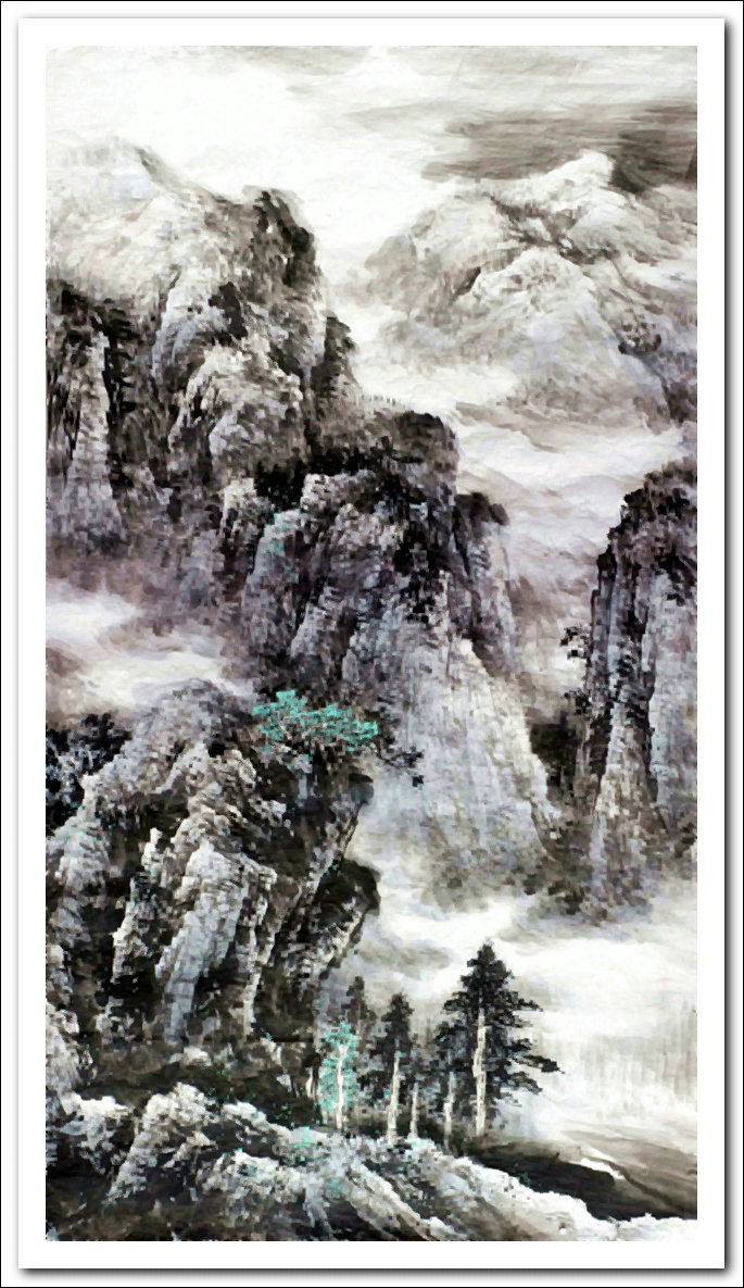 溪山山水画,溪山风骨山水图