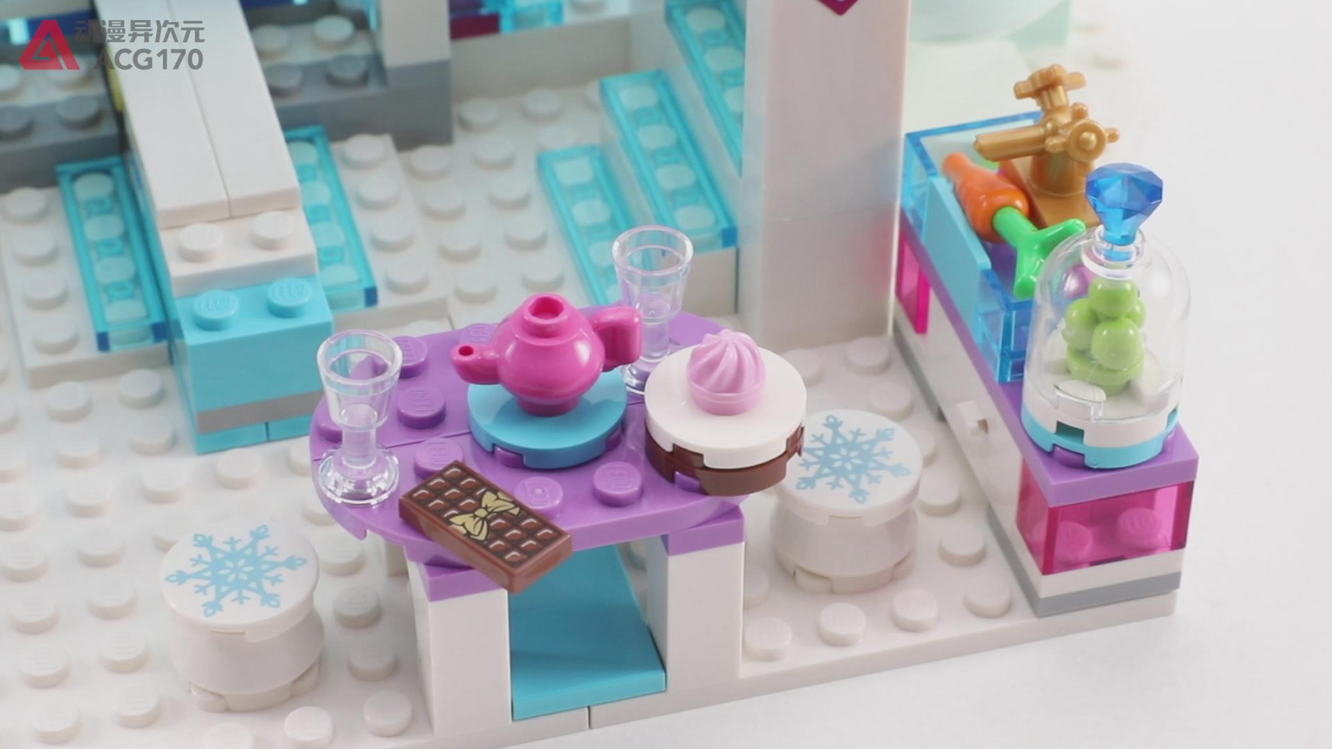 迪士尼冰雪城堡乐高教程,乐高冰雪奇缘艾莎城堡拼装视频