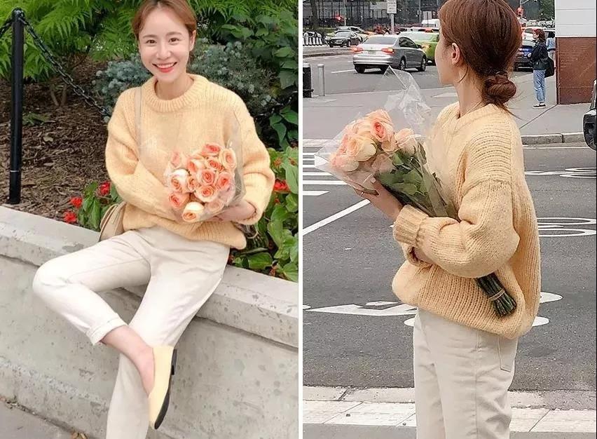 韩国欧尼毛衣穿搭,韩系欧尼温柔通勤感秋日气质内搭