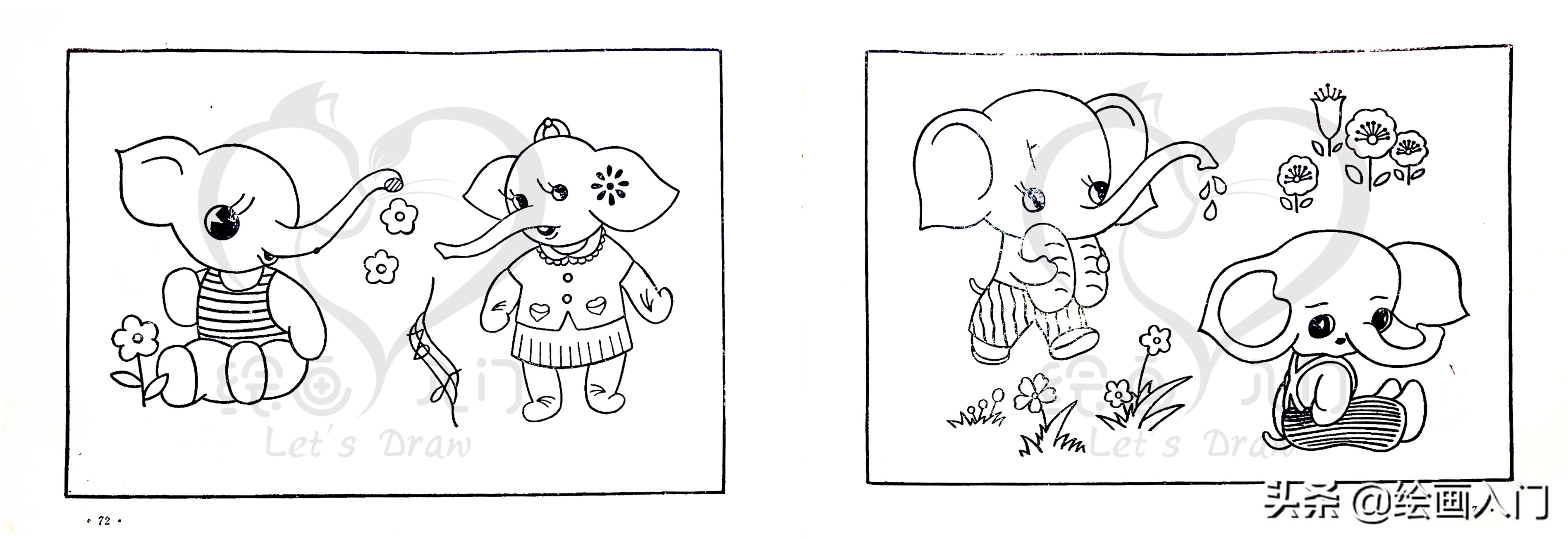 刺绣花边简笔画,100幅创意简笔画