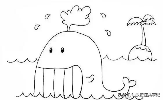 100个海洋动物简笔画彩色,海洋动物简笔画大全简单又漂亮