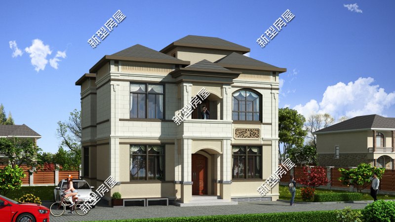 18米宽10米进深双拼两层别墅图纸,农村两层别墅怎么建