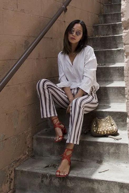 夏季时尚御姐凉鞋穿搭,气质牛皮凉鞋怎么搭配裤子
