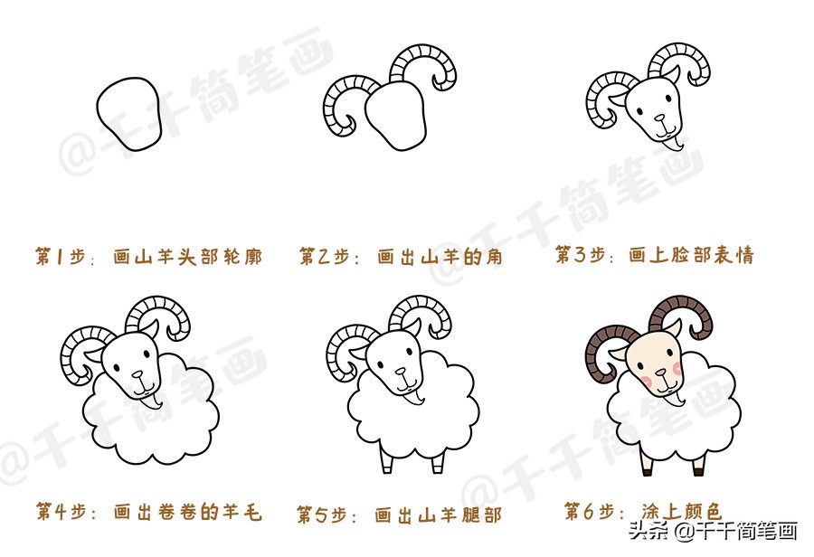 画100个最简单可爱的动物简笔画,1000000个可爱动物简笔画